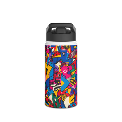 Comic pattern Vibrant Pattern Stainless Steel Water Bottle with Twist-on Lid and Double-Wall Vacuum Insulation