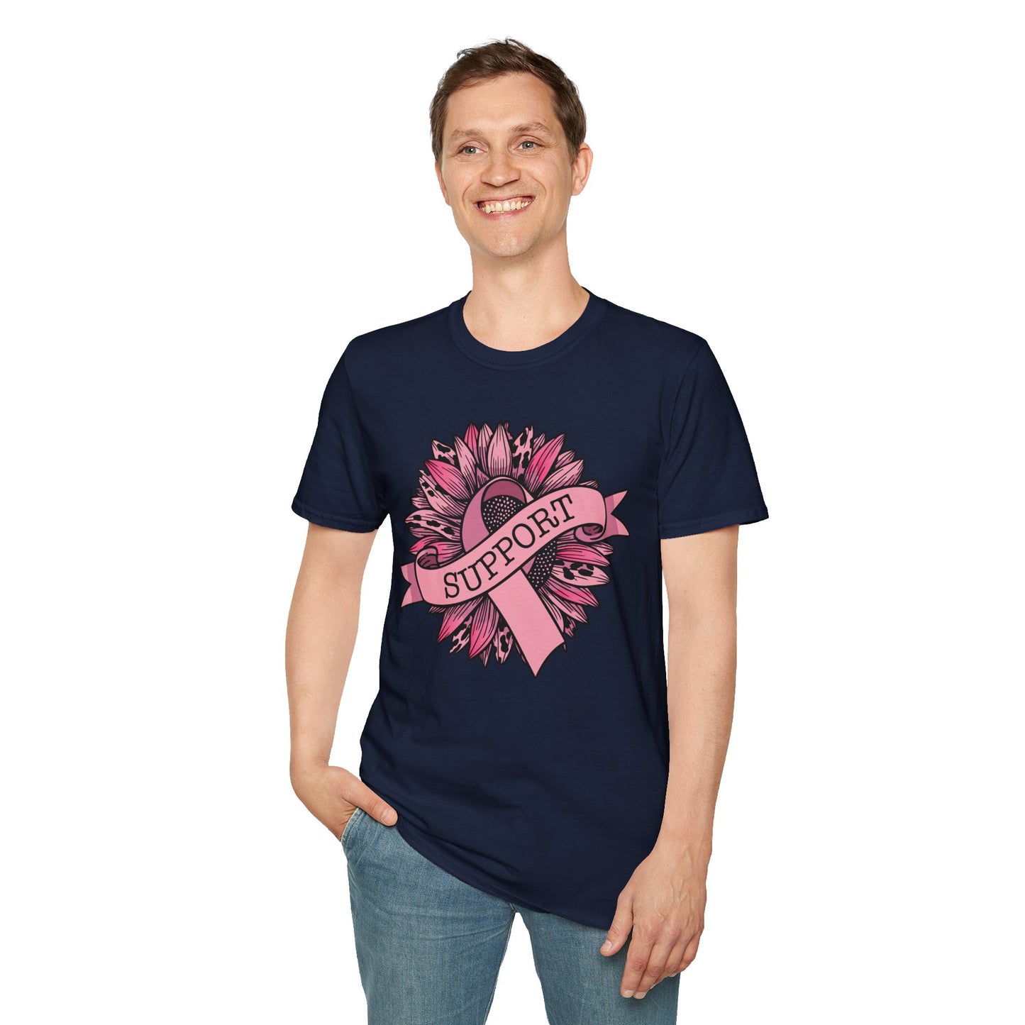 Sunflower Pink Breast Cancer Awareness Women Warrior T-Shirt For Men Women