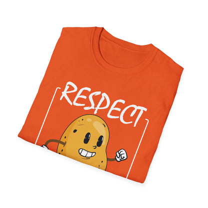 Funny Respect The Potato Gift Men Cute Root Vegetable Lovers Vegan T-Shirt For Men Women T-Shirt