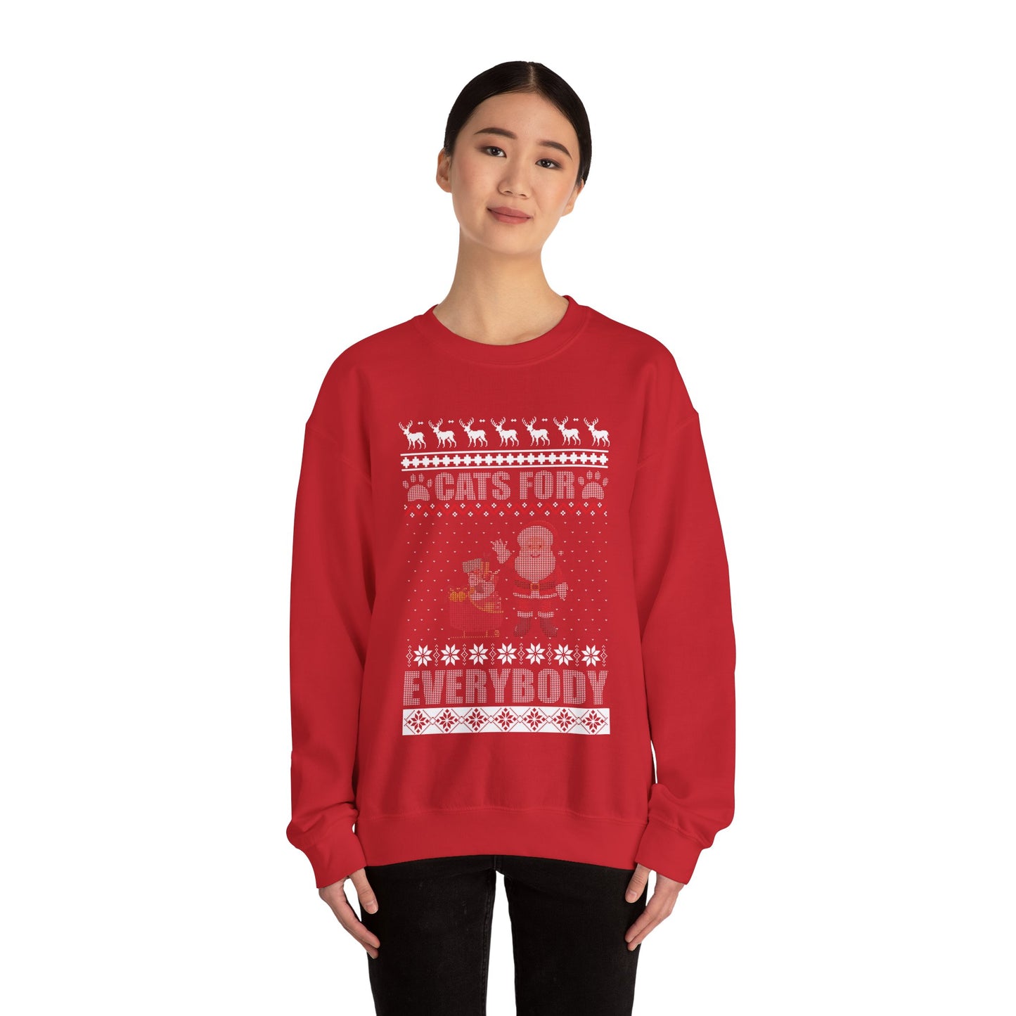 Cats For Everybody Christmas Cute Cat Lover Ugly Sweater Sweatshirt