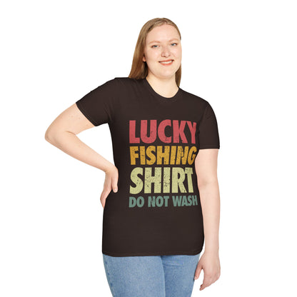 Funny Lucky Fishing Shirt Do Not Wash Vintage Fishing Lover fisherman T-Shirt Men Women