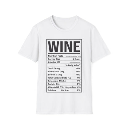 Wine Nutrition Facts Funny Family Matching Thanksgiving Christmas Drinking T-Shirt For Men Women