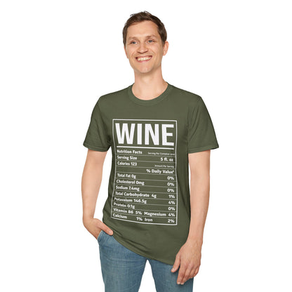 Wine Nutrition Facts Funny Family Matching Thanksgiving Christmas Drinking T-Shirt For Men Women