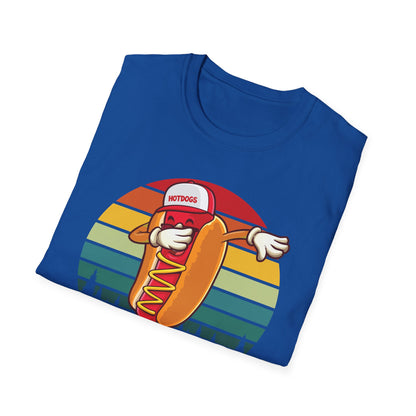 Dabbing Hot Dog Design for Kids Boys Girls Funny Hotdog Gag T-Shirt