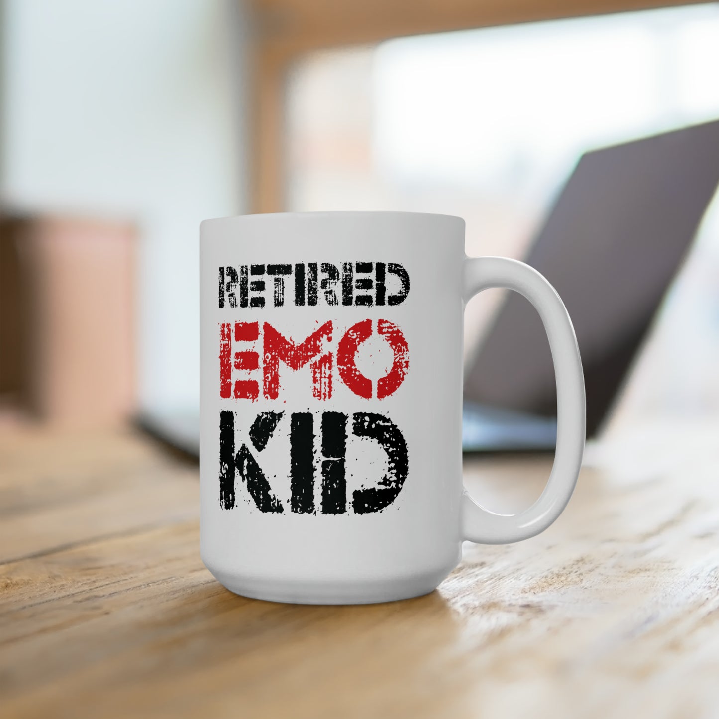 Funny Retired EMO Kid Retirement Sad Music Coffee Mug