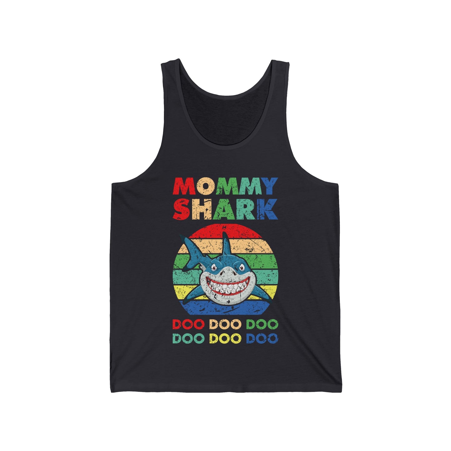 Funny Mommy Shark Vintage Doo Doo Doo Mothers Day Birthday Gift Tee Tank Tops Women