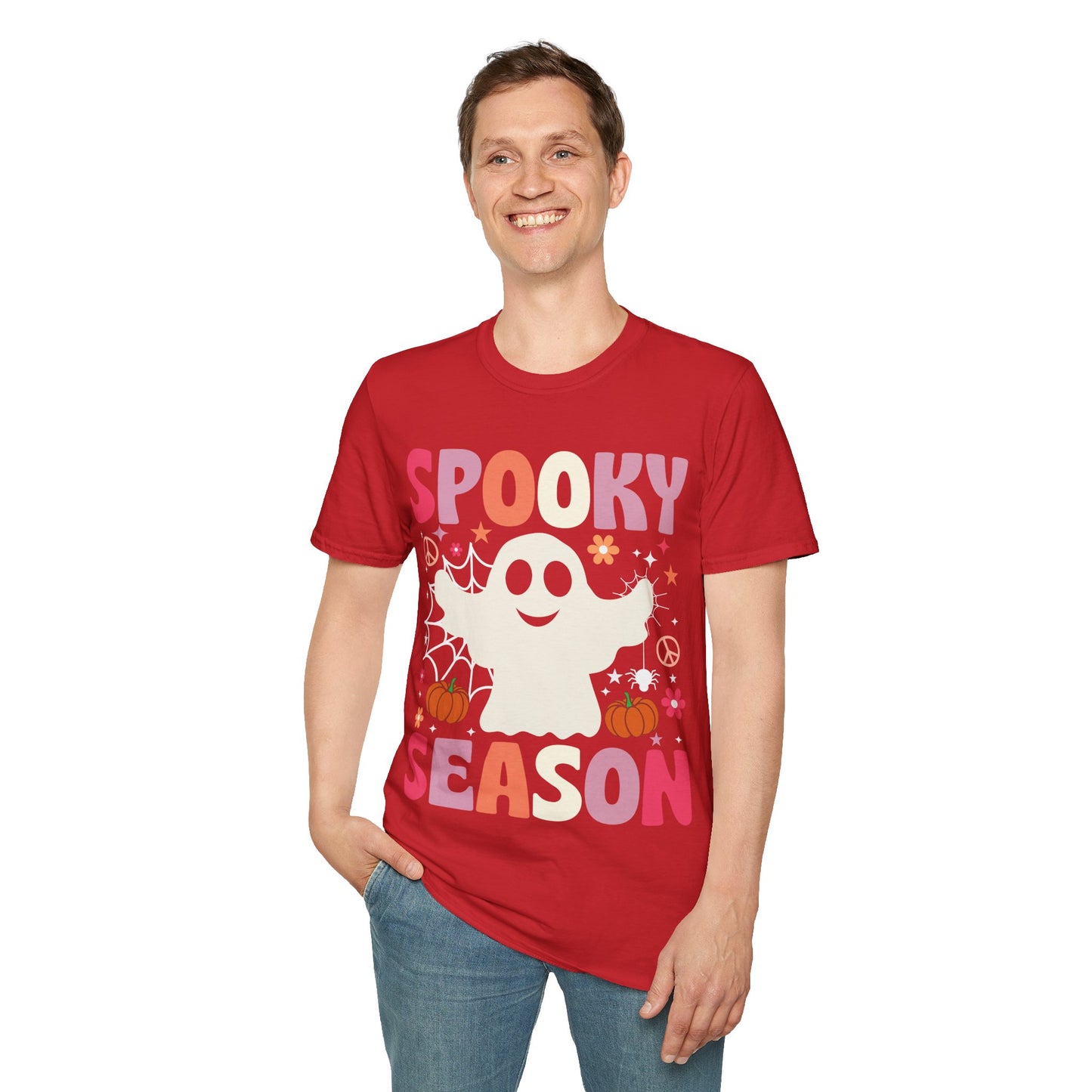 Groovy Spooky Season Cute Ghost Pumpkin Halloween T-Shirt For Men Women Kids