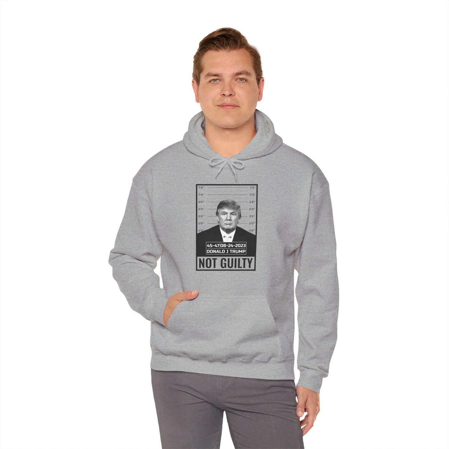 Donald Trump Police Mugshot Not Guilty President Legend 45 47 Hoodie For Men Women Hoodie