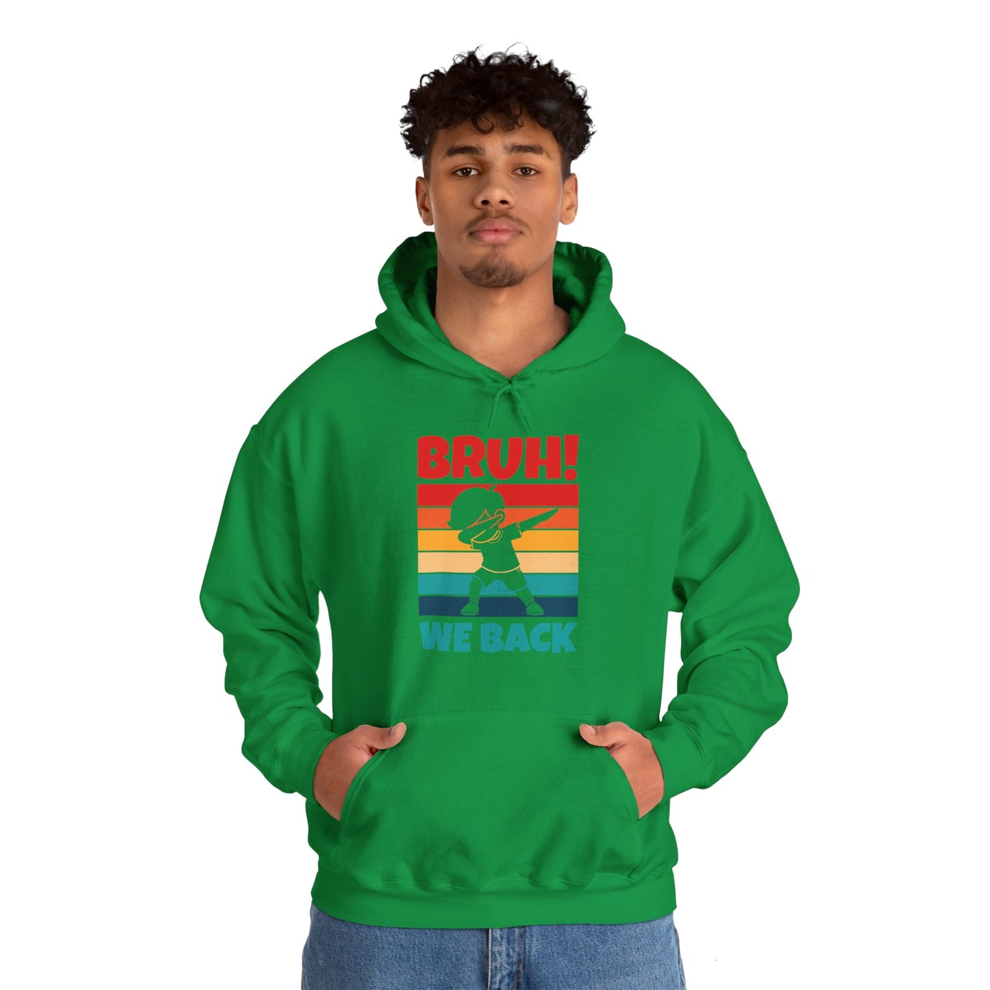 Funny Bruh We Back Teachers Kids Funny Back To School Hoodie