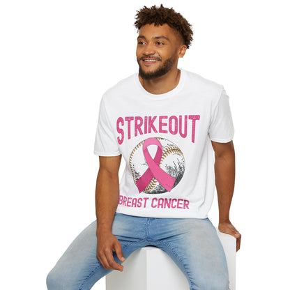 Strike Out Breast Cancer Baseball Fight Awareness T-Shirt Men Women