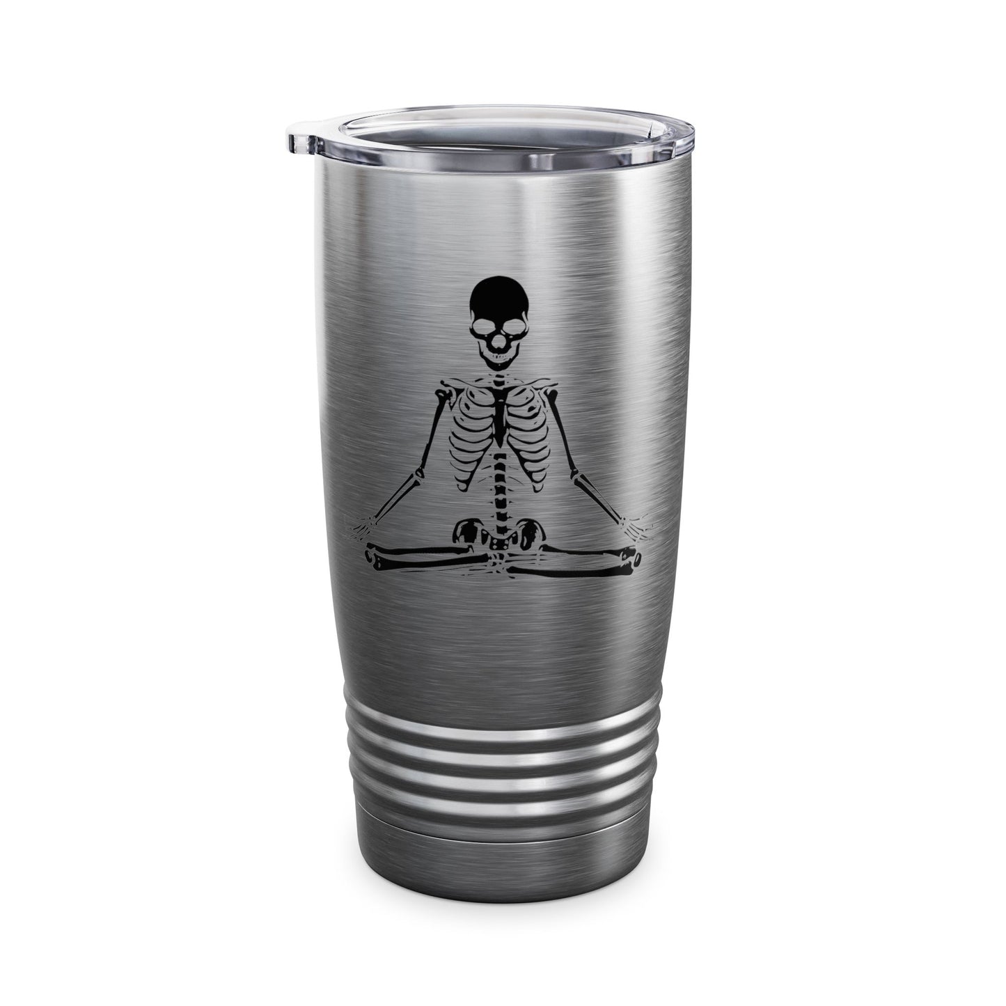 Funny Halloween Ideas  Meditating Skeleton Tumbler