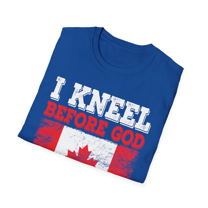 I Kneel Before God And I Stand For The Flag Canada Canadian Flag T-Shirt