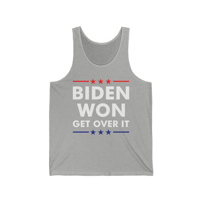 Biden Won Get Over It Patriotic Pro Joe Anti Trump Funny Tank Tops