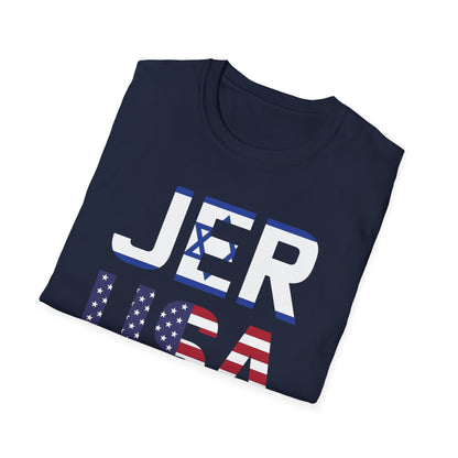 Jerusalem City Usa Israel Flag Jewish Support Jerusalem T-Shirt For Men Women T-Shirt