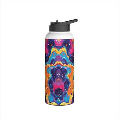 Galactic Explosion Pattern Stainless Steel Water Bottle with Twist-on Lid and Double-Wall Vacuum Insulation