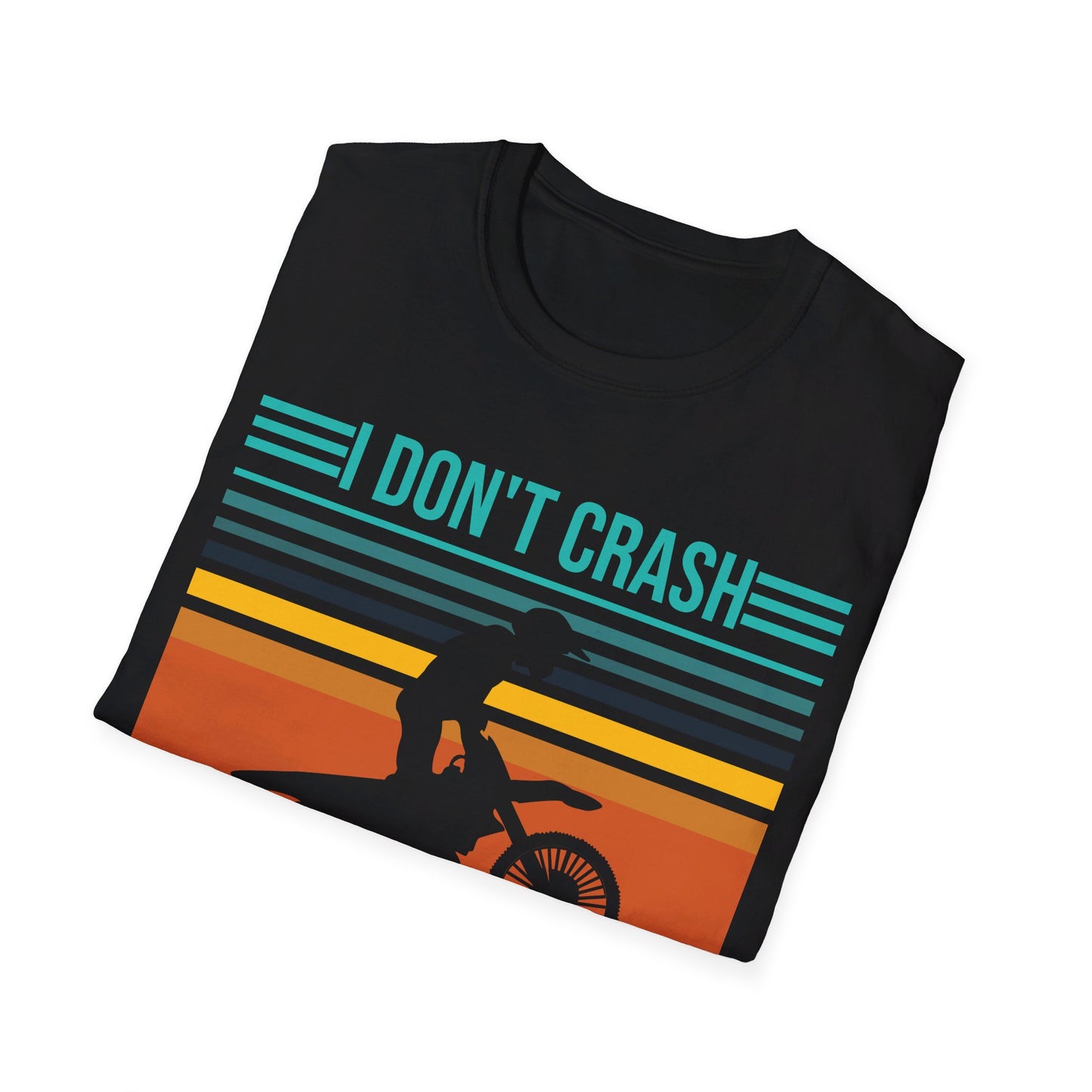 I Don't Crash I Do Random Gravity Checks Racer Motocross And Dirt Bike T-Shirt Men Women Biker