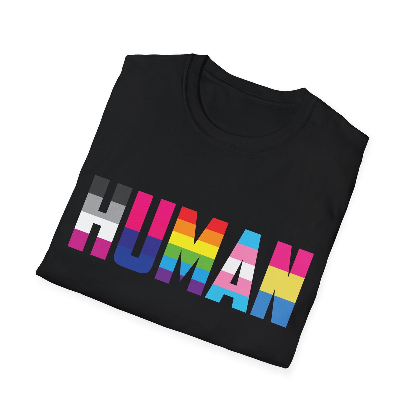 Funny Human LGBT Gay Pride Rainbow Flag Christian Black Man T-Shirt for Men