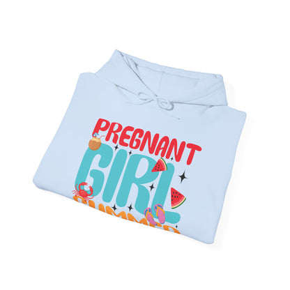 Groovy Pregnancy Reveal Pregnant Girl Summer Hoodie For Baby Shower Hoodie