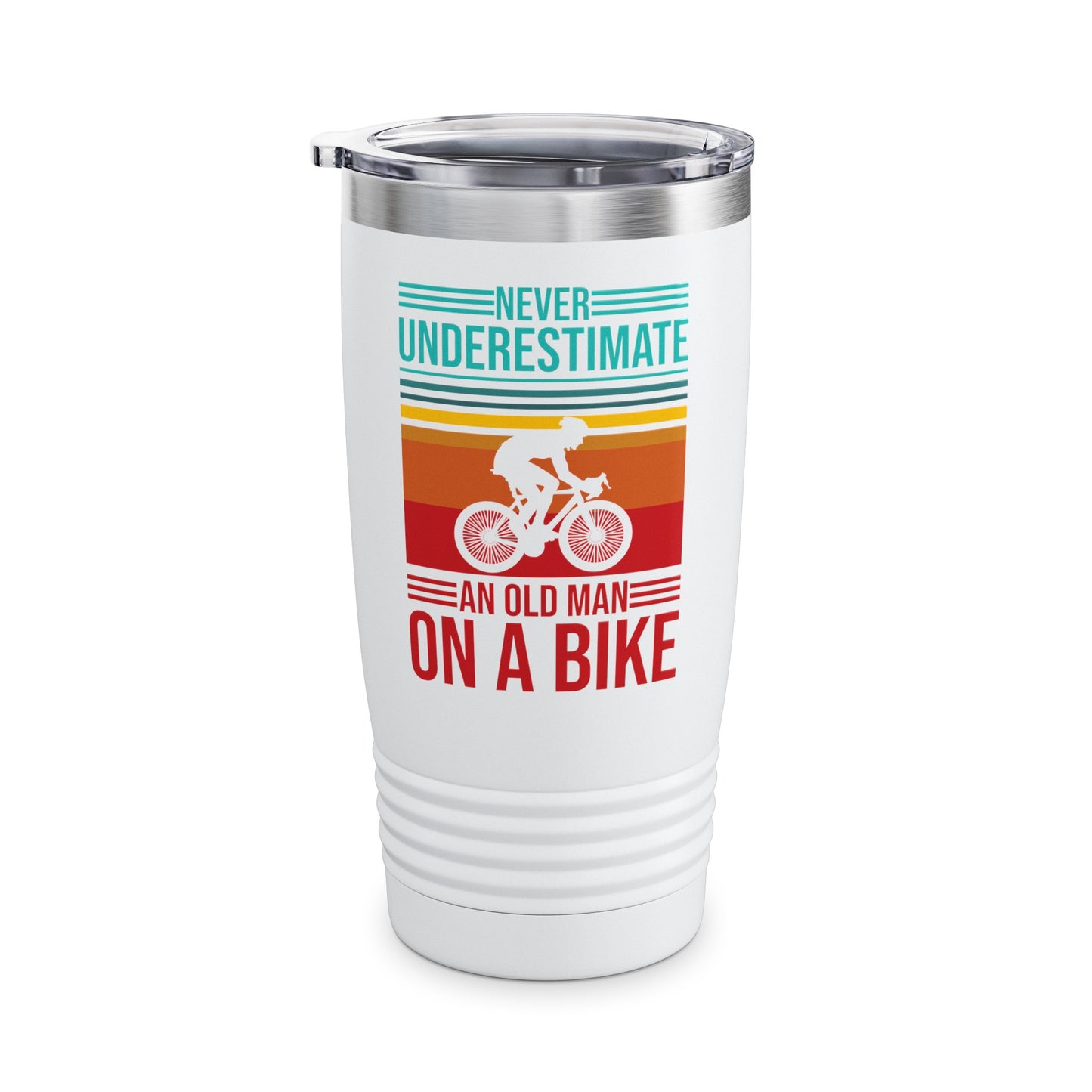 Men's Never Underestimate An Old Man On A Bike Grandpa Grandfather Tumbler For Men Women