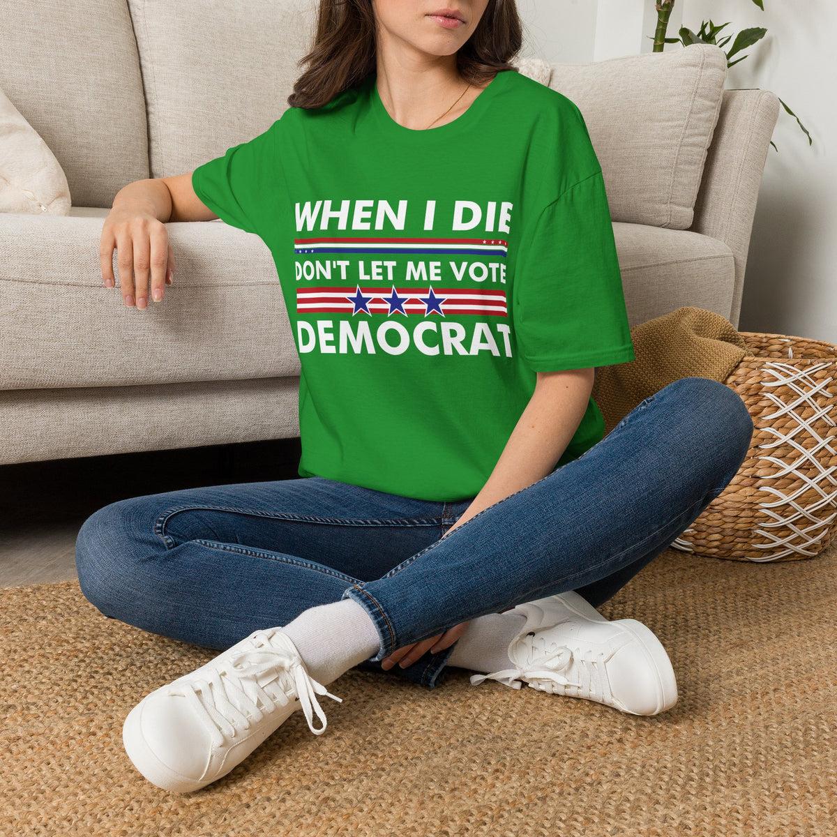 Funny When I Die Dont Let Me Vote Democrat Sarcastic T-Shirt Men Women