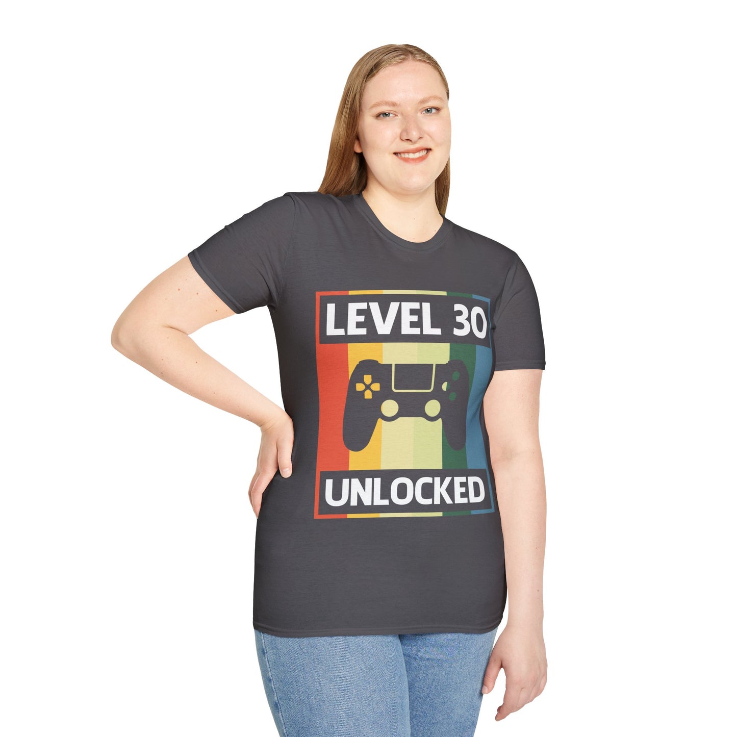 Funny Level 30 Unlocked Video Gamer Gaming 30th Birthday T-Shirt for Men Women