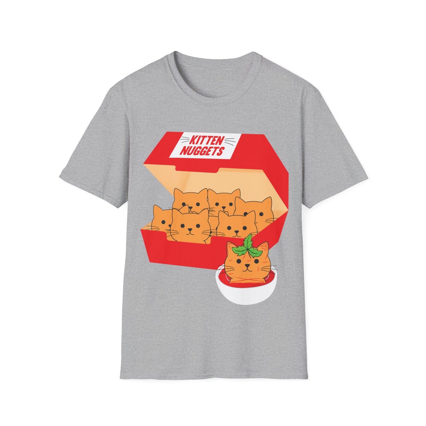 Funny Kitten Nuggets Food Pun Cat Lover Gift Chicken Nuggets T-Shirt For Men Women T-Shirt