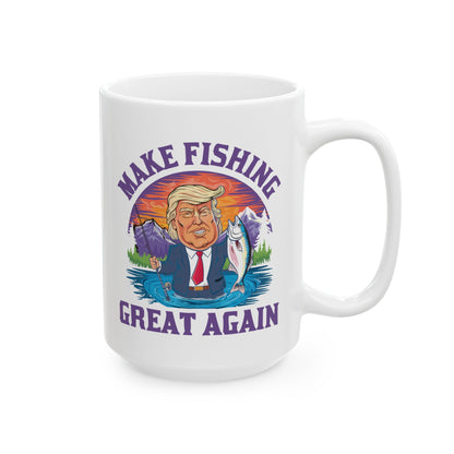 Make Fishing Great Again Trump 45 47 President Fishing Gift Coffee Mug