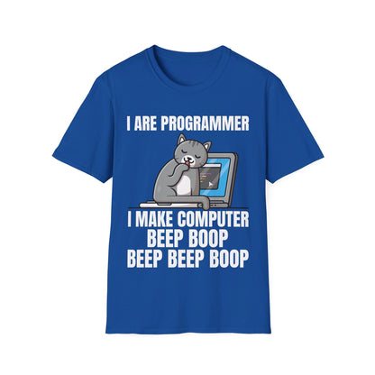 Funny I Are Programmer I Make Computer Beep Boop Cute Cat T-Shirt For Men Women T-Shirt