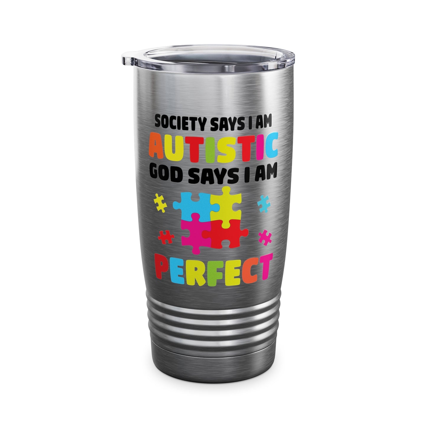 Funny Society Says I'm Autistic God Says I'm Perfect Autism Gifts Tumbler For Men Women Tumbler