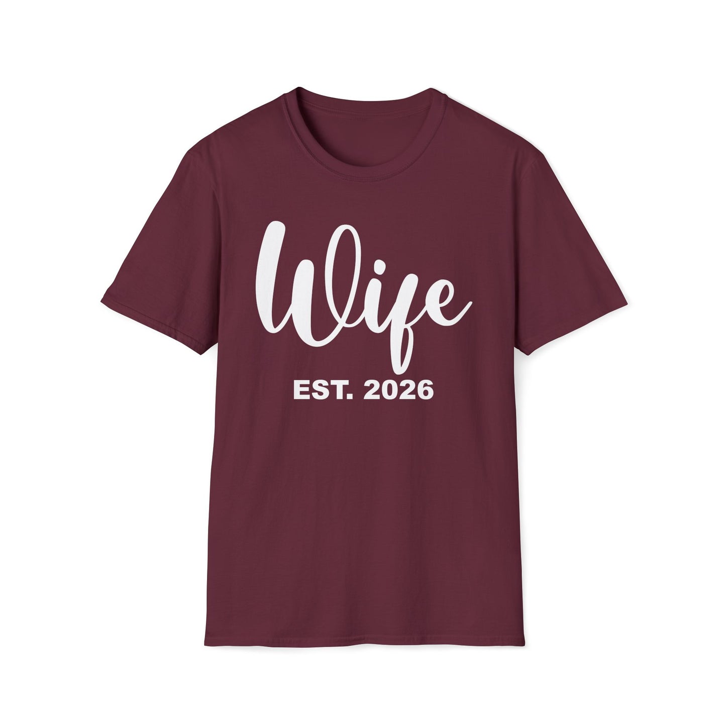 Funny Wife Est 2026 Just Married Bride Honeymoon Couple Wedding T-Shirt For Women