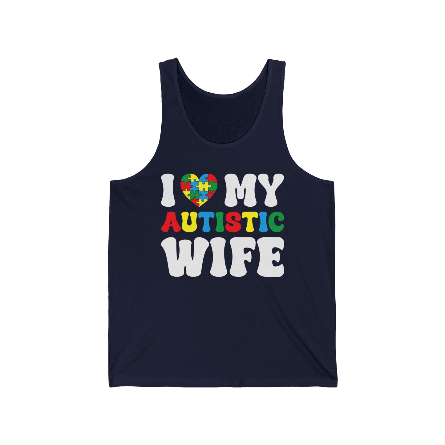 Funny I Heart My Autistic Wife I Love My Autistic Wife Tank Top For Men Tank Top