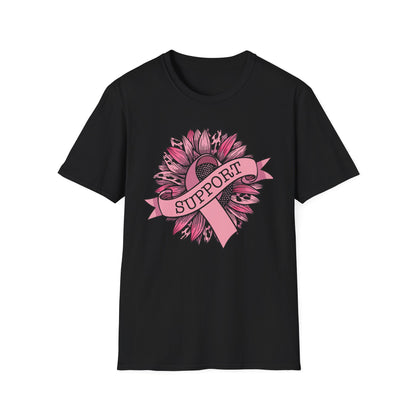 Sunflower Pink Breast Cancer Awareness Women Warrior T-Shirt For Men Women