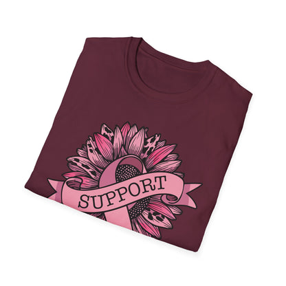 Sunflower Pink Breast Cancer Awareness Women Warrior T-Shirt For Men Women