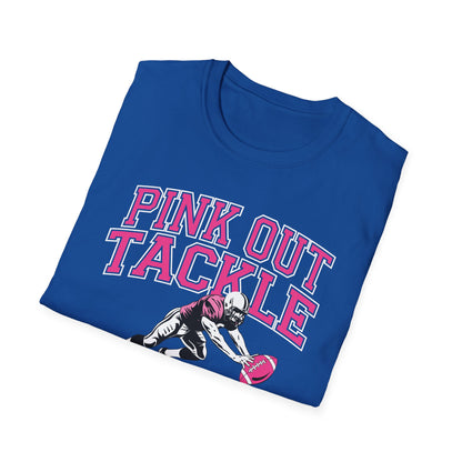 Funny Pink Out Tackle Breast Cancer Awareness American Football T-Shirt For Men Women