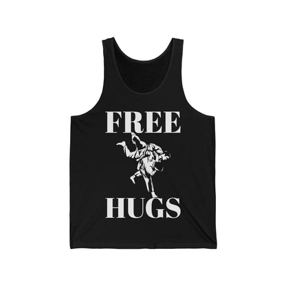 Funny Wrestling Wrestler Free Hugs Humor Tank Top Men Women