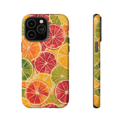 Citrus Burst Vibrant Color Pattern iPhone 13 14 15 16 Pro Max Plus Case Wireless Charging Compatible Tough Cases Protection, Magnetic Phone Case for iPhone Classic Series