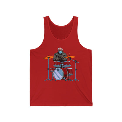 Bernie Sanders Drummer Inauguration Mittens Meme Sitting Drums Tank Tops For Men Women