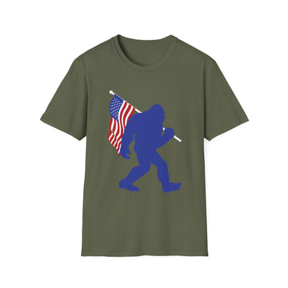 Funny Bigfoot USA Flag America For Sasquatch Believers T-Shirt For Men Women