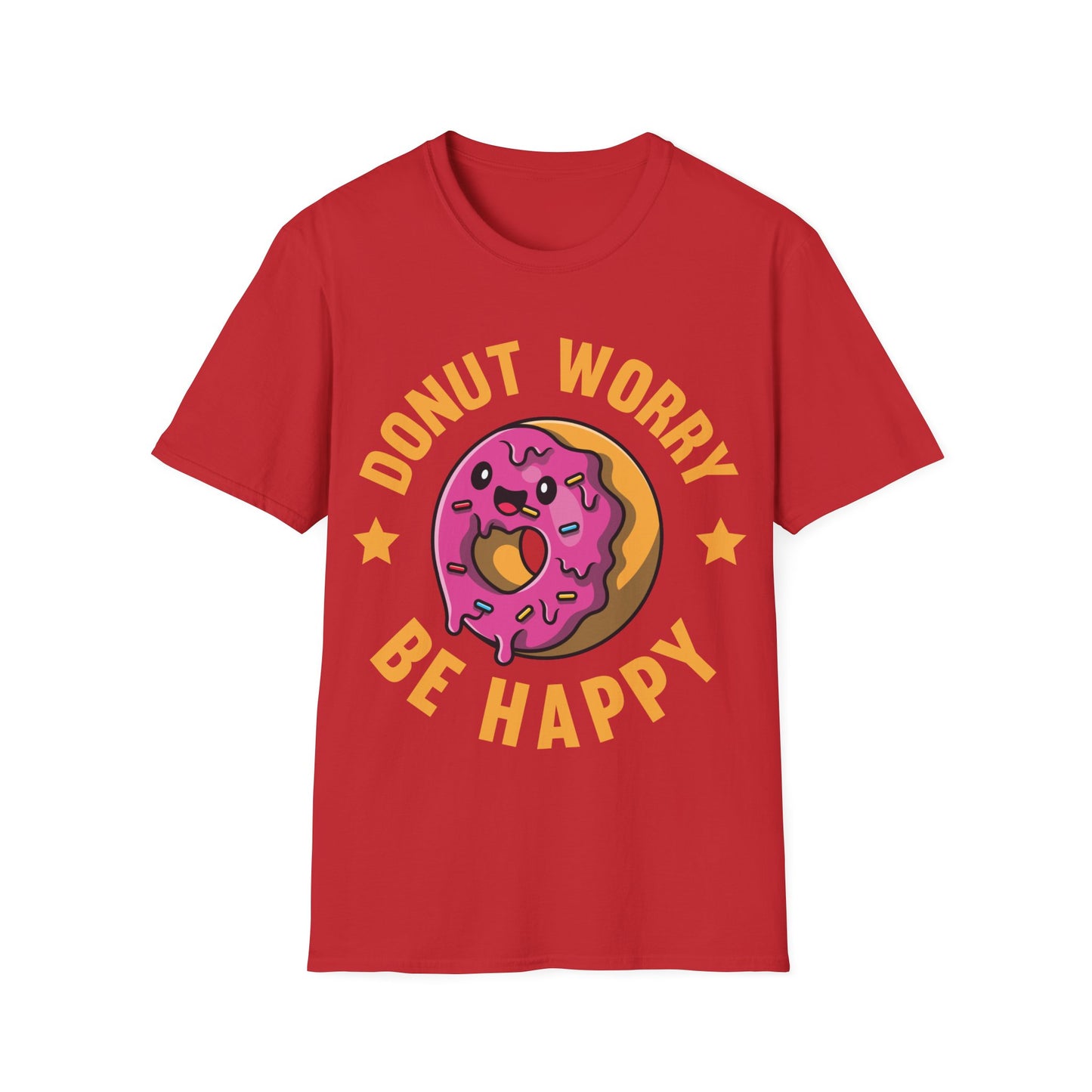 Funny Donut Worry Be Happy Foodie Donut Lovers T-Shirt For Men Women T-Shirt