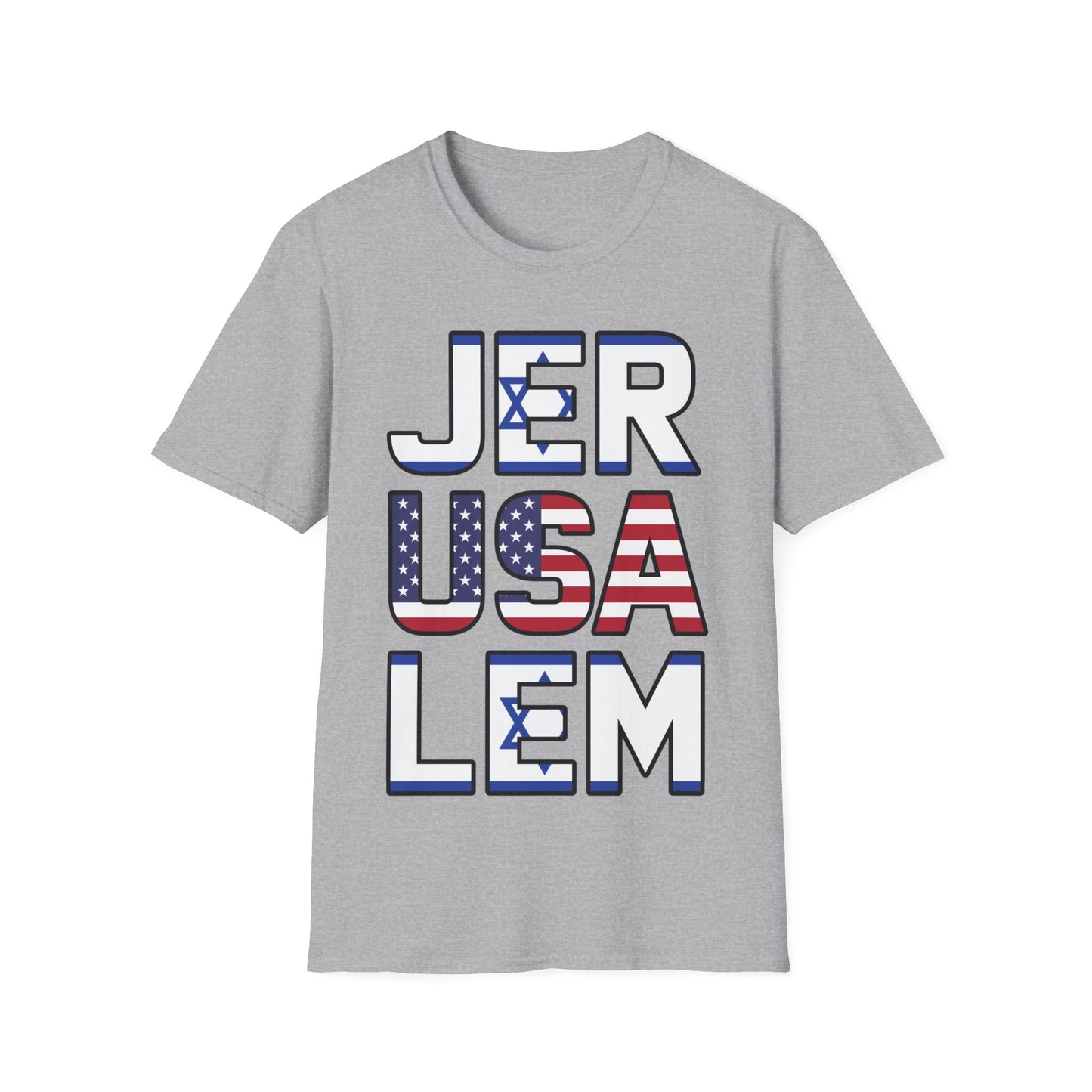 Jerusalem City USA Israel Flag Jewish Support Jerusalem T-Shirt for Men Women