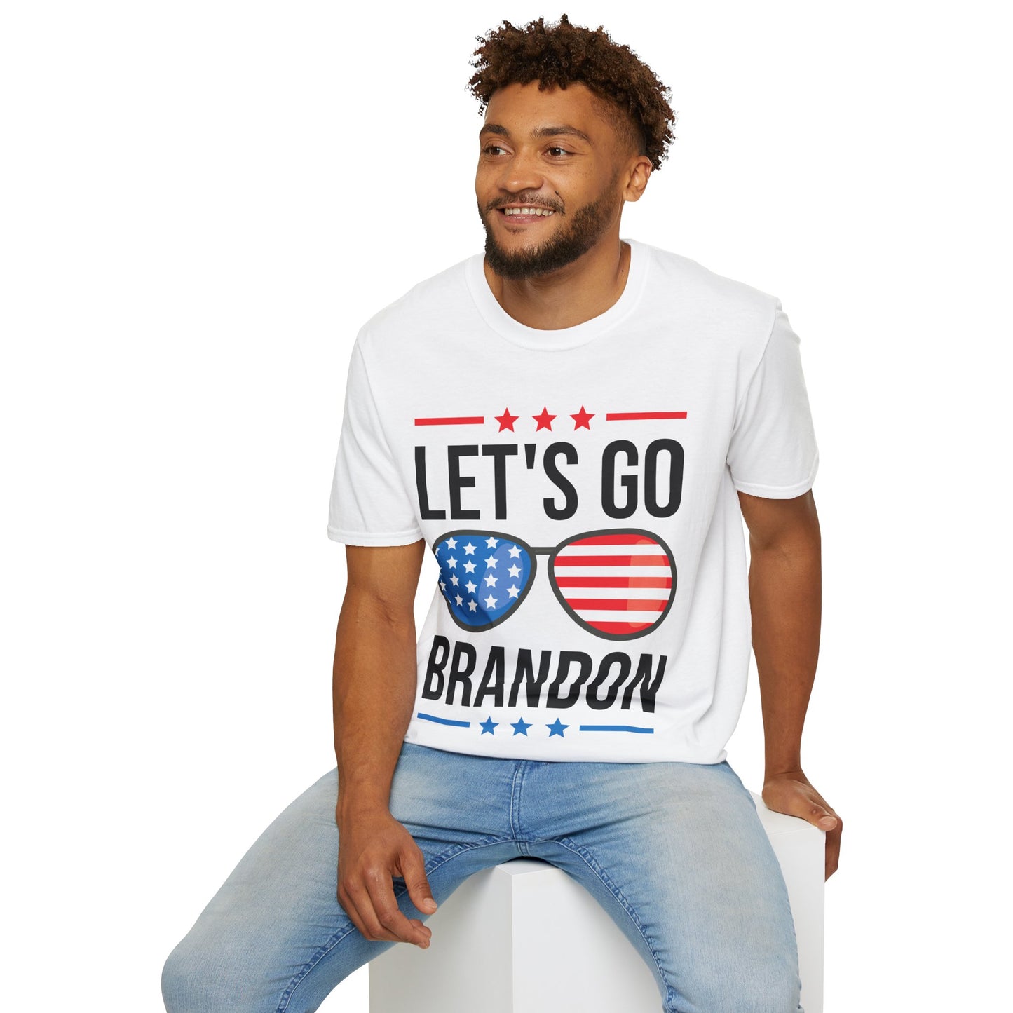 Vintage Old American  Lets Go Brandon Sunglasses T-Shirt Men Women