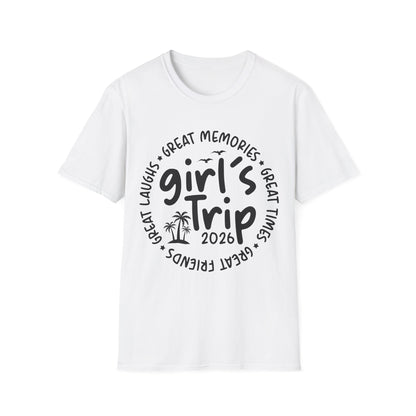 Girl's Trip 2026 Memories Friends Trip Matching Vacation T-Shirt For Men Women T-Shirt
