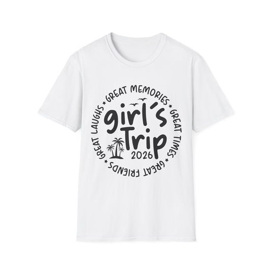 Girl's Trip 2026 Memories Friends Trip Matching Vacation T-Shirt For Men Women T-Shirt