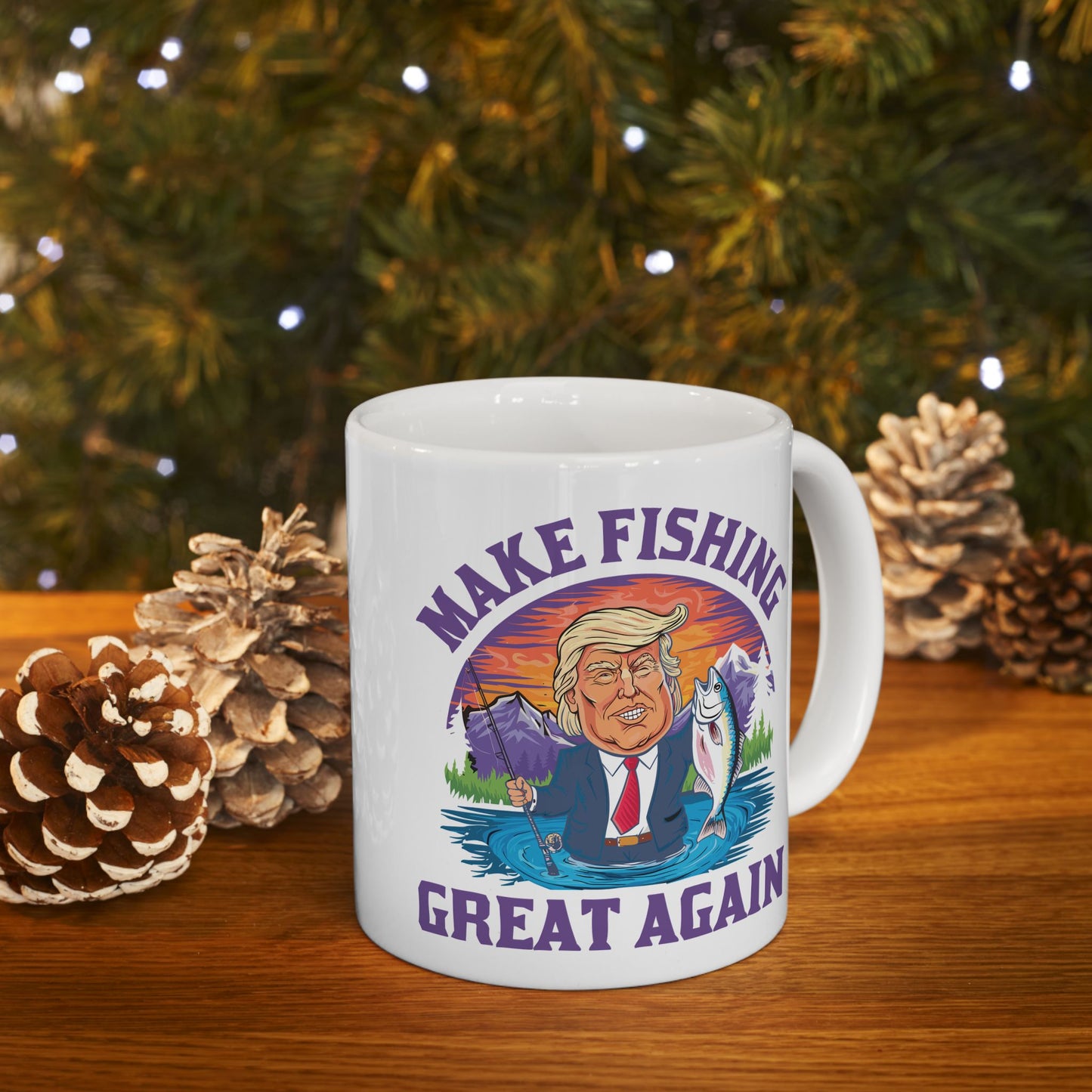 Make Fishing Great Again Trump 45 47 President Fishing Gift Coffee Mug