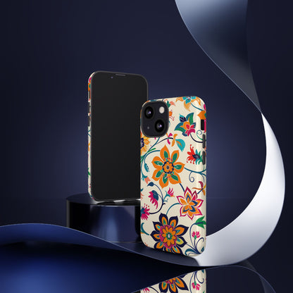 Fiesta Fiesta White Pattern iPhone 13 14 15 16 Pro Max Plus Case Wireless Charging Compatible Tough Cases Protection, Magnetic Phone Case for iPhone Classic Series