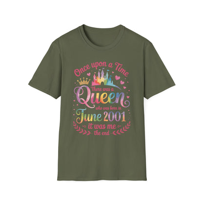 Funny 25 Years Old Birthday Girl 25 Birthday Queen June 2001 T-Shirt For Women