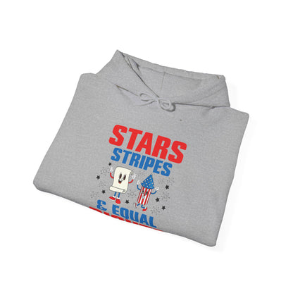 Stars Stripes & Equal Rights 4th Of July Retro Groovy Hoodie For Men Women Hoodie