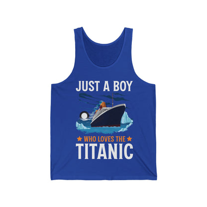 Just A Boy Who Just Loves The Rms Titanic Cruise Ship Tank Top For Men Women Tank Top