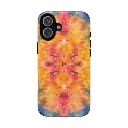 Tie-Dye Dream Pattern iPhone 13 14 15 16 Pro Max Plus Case Wireless Charging Compatible Tough Cases Protection, Magnetic Phone Case for iPhone Classic Series