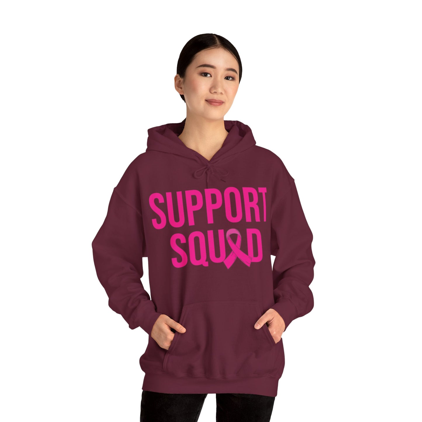 Support Squad Breast Cancer Warrior Awareness October Pink Hoodie
